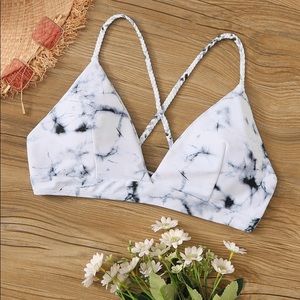 SHEIN marble bikini top